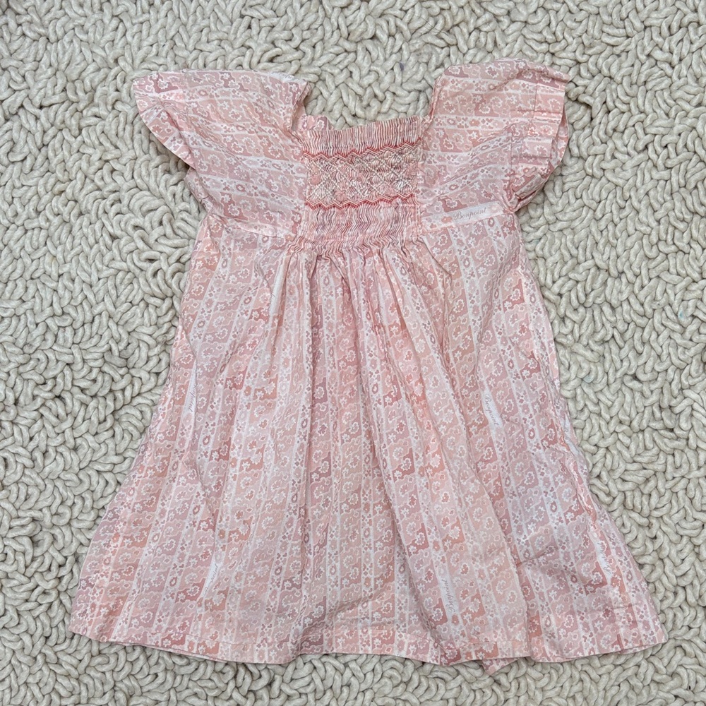 Bonpoint Light Pink Hand Embroidered Dress